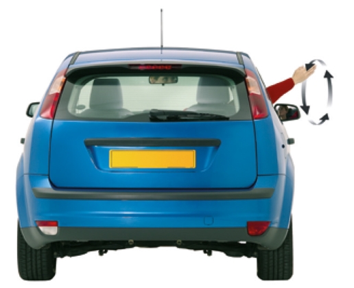 I want to turn left; use either hand