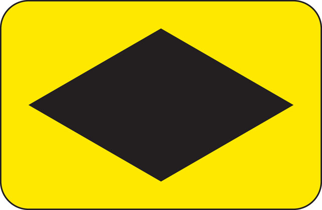 Symbols showing emergency diversion route for motorway and other main road traffic
