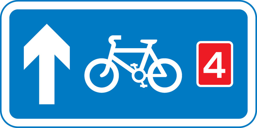 Route for pedal cycles forming part of a network
