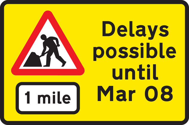 Road works 1 mile ahead
