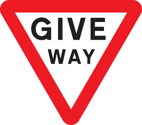 Give way to traffic on major road
