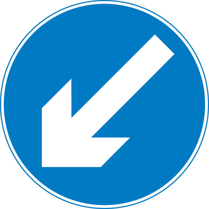 Keep left (right if symbol reversed)