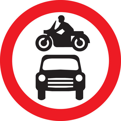 No motor vehicles