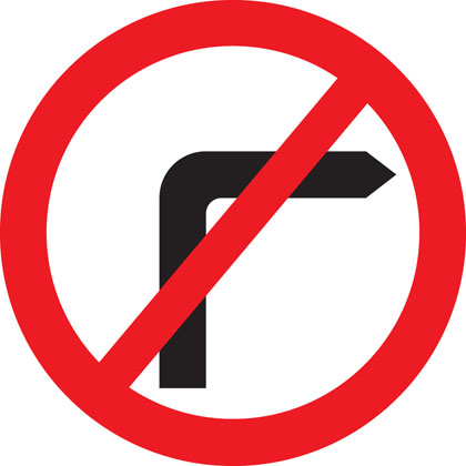 No right turn