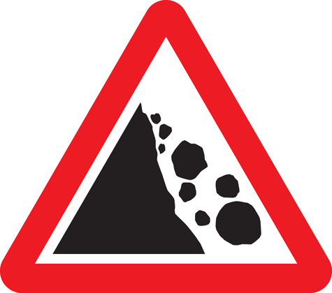 Falling or fallen rocks