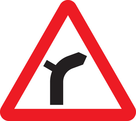 Junction on bend ahead