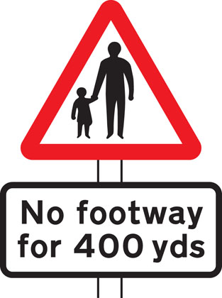 Pedestrians in road ahead