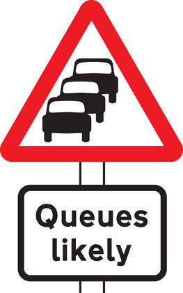 Traffic queues likely ahead